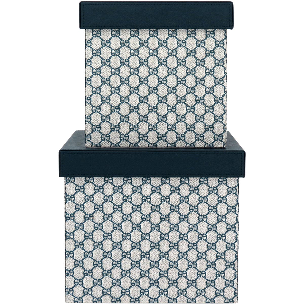 Caixa Organizadora Home&Co Saturno 2 Peças Sintético Azul MDF