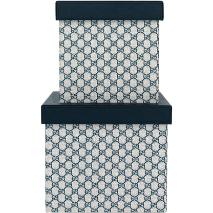 Caixa Organizadora Home&Co Saturno 2 Peças Sintético Azul MDF