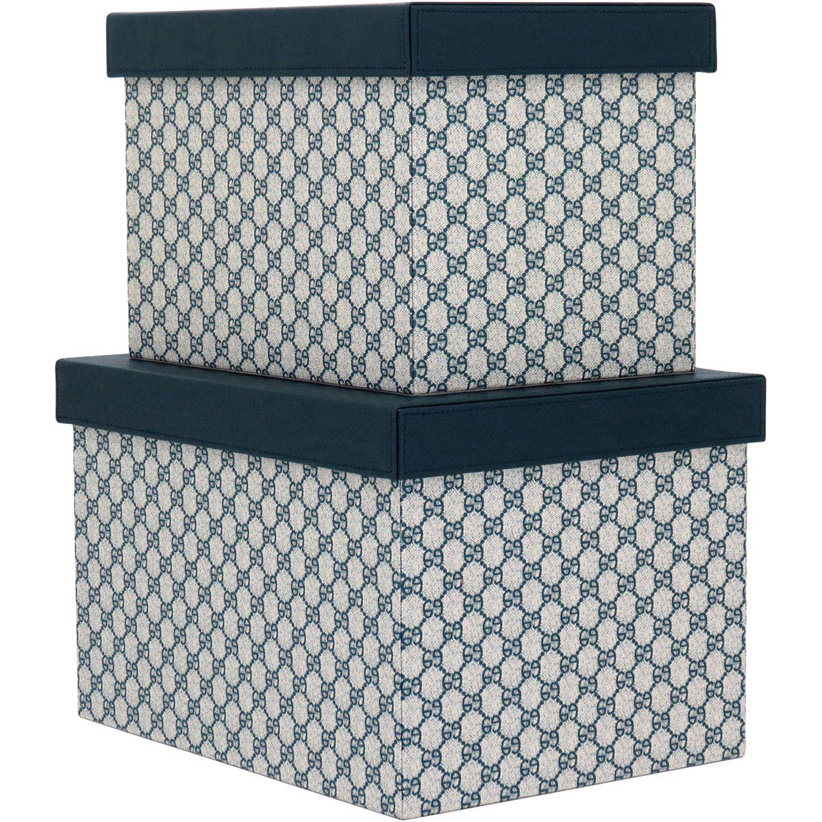 Caixa Organizadora Home&Co Saturno 2 Peças Sintético Azul MDF