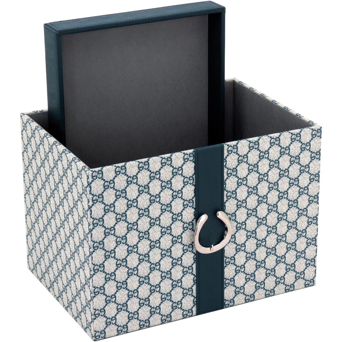 Caixa Organizadora Home&Co Saturno 2 Peças Sintético Azul MDF