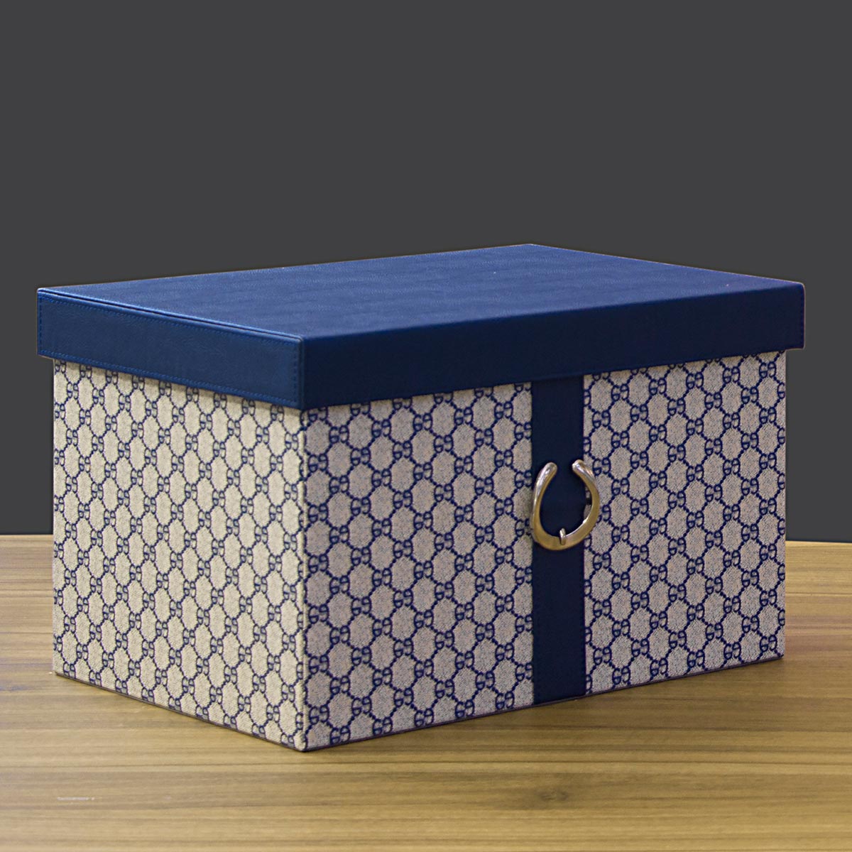 Caixa Organizadora Home&Co Saturno 2 Peças Sintético Azul MDF