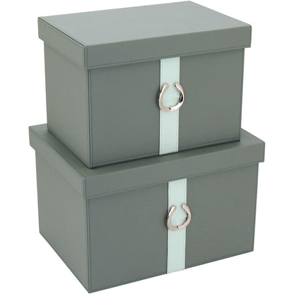 Conjunto de Caixas Organizadoras Home&Co Sintético Verde - 2 Peças