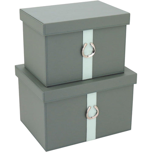 Conjunto de Caixas Organizadoras Home&Co Sintético Verde - 2 Peças