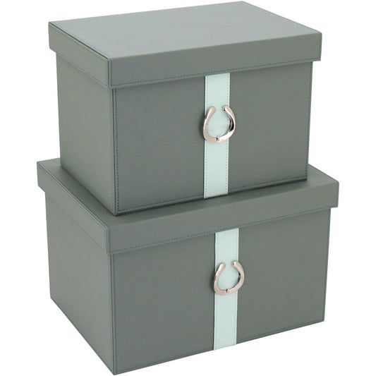 Conjunto de Caixas Organizadoras Home&Co Sintético Verde - 2 Peças