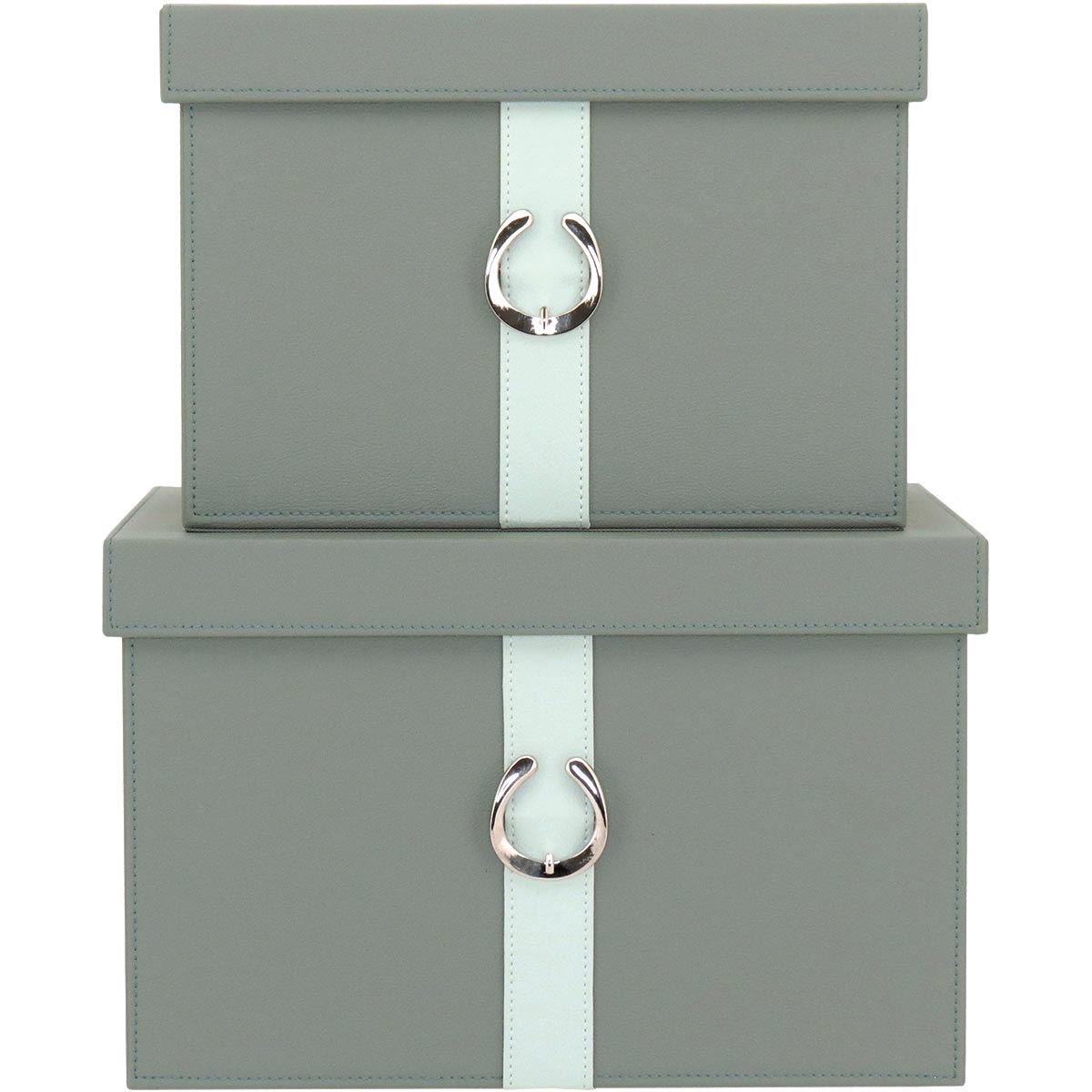 Conjunto de Caixas Organizadoras Home&Co Sintético Verde - 2 Peças