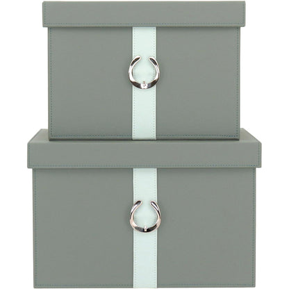 Conjunto de Caixas Organizadoras Home&Co Sintético Verde - 2 Peças