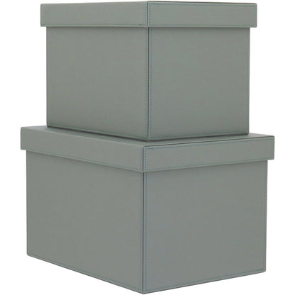 Conjunto de Caixas Organizadoras Home&Co Sintético Verde - 2 Peças