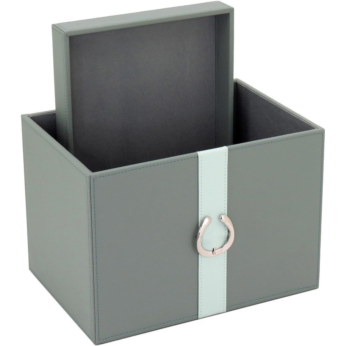 Conjunto de Caixas Organizadoras Home&Co Sintético Verde - 2 Peças