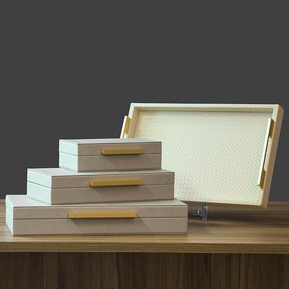 Conjunto de Caixas Organizadoras Home&Co MDF Cinza 3 Peças