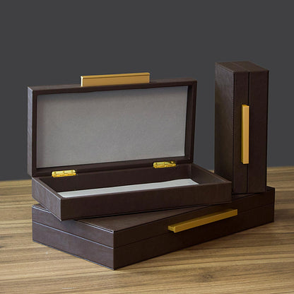 Jogo de 3 Caixas Organizadoras Home&Co Sintético Marrom  - MDF