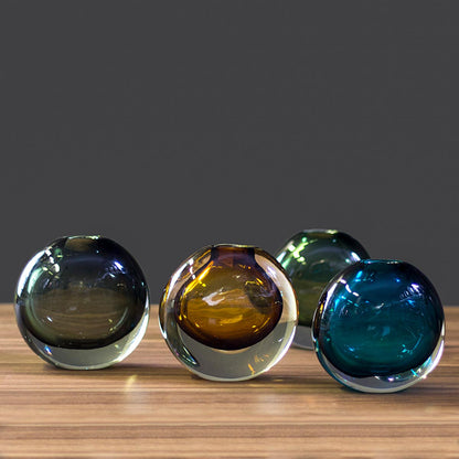 Vaso Vidro 14x15x9cm Âmbar