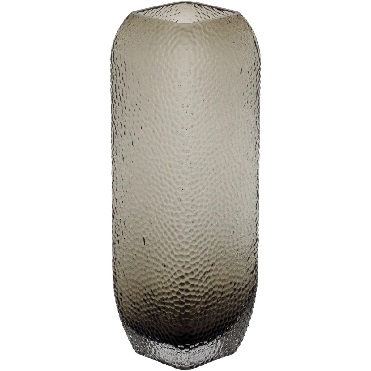 Vaso Vidro 25x8x8cm Cinza