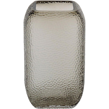 Vaso Vidro 20x12x12cm Cinza