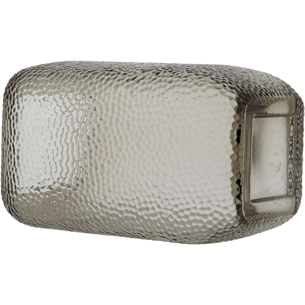 Vaso Vidro 20x12x12cm Cinza