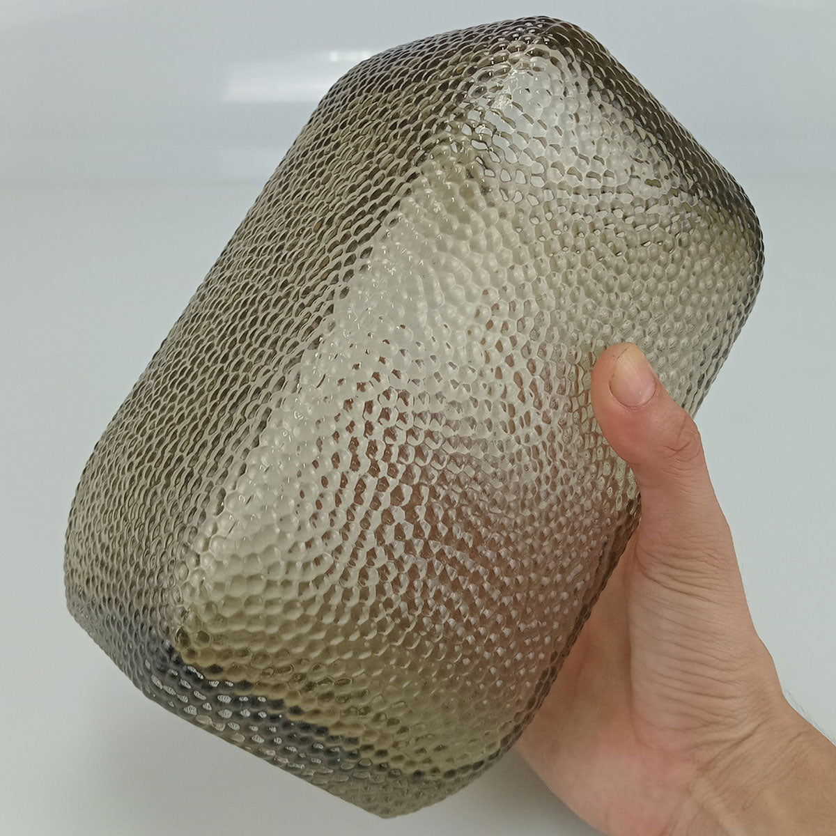 Vaso Vidro 20x12x12cm Cinza