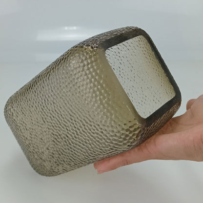 Vaso Vidro 20x12x12cm Cinza