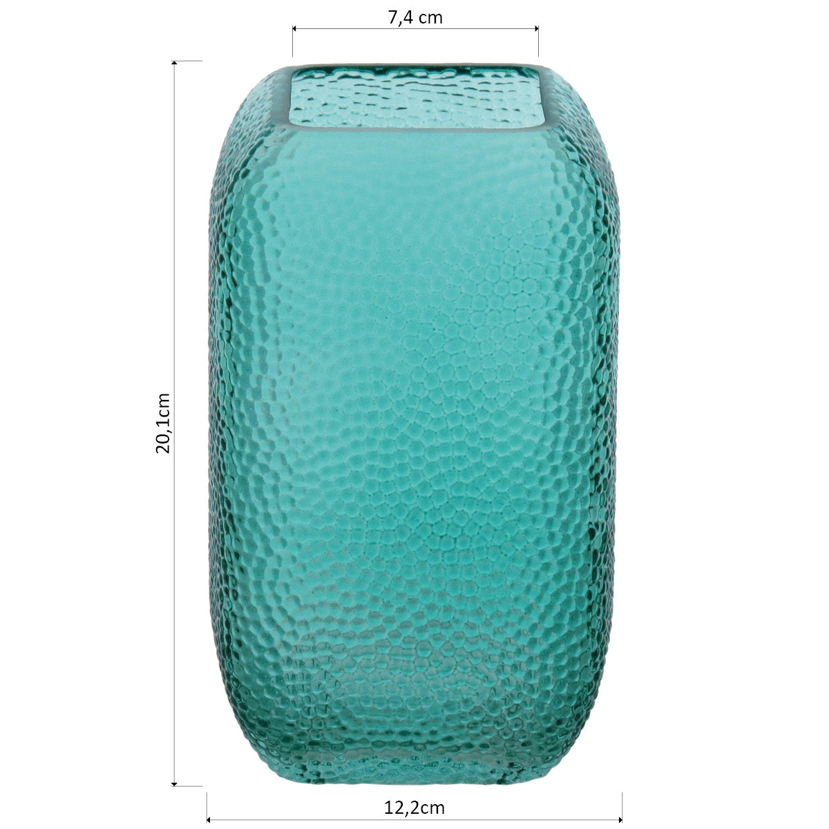 Vaso Vidro 20x12x12cm Azul