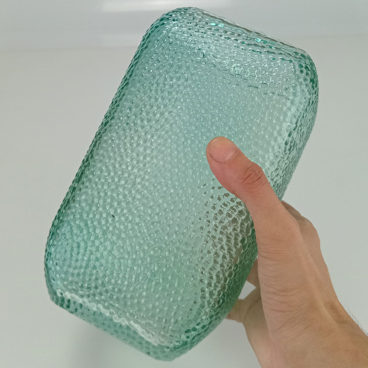 Vaso Vidro 20x12x12cm Azul