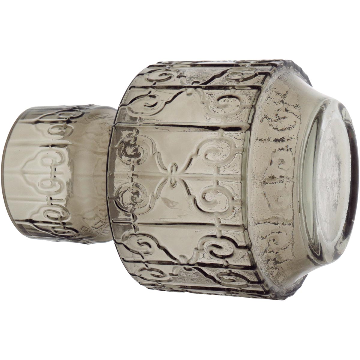 Vaso Vidro 22x16x16cm Cinza