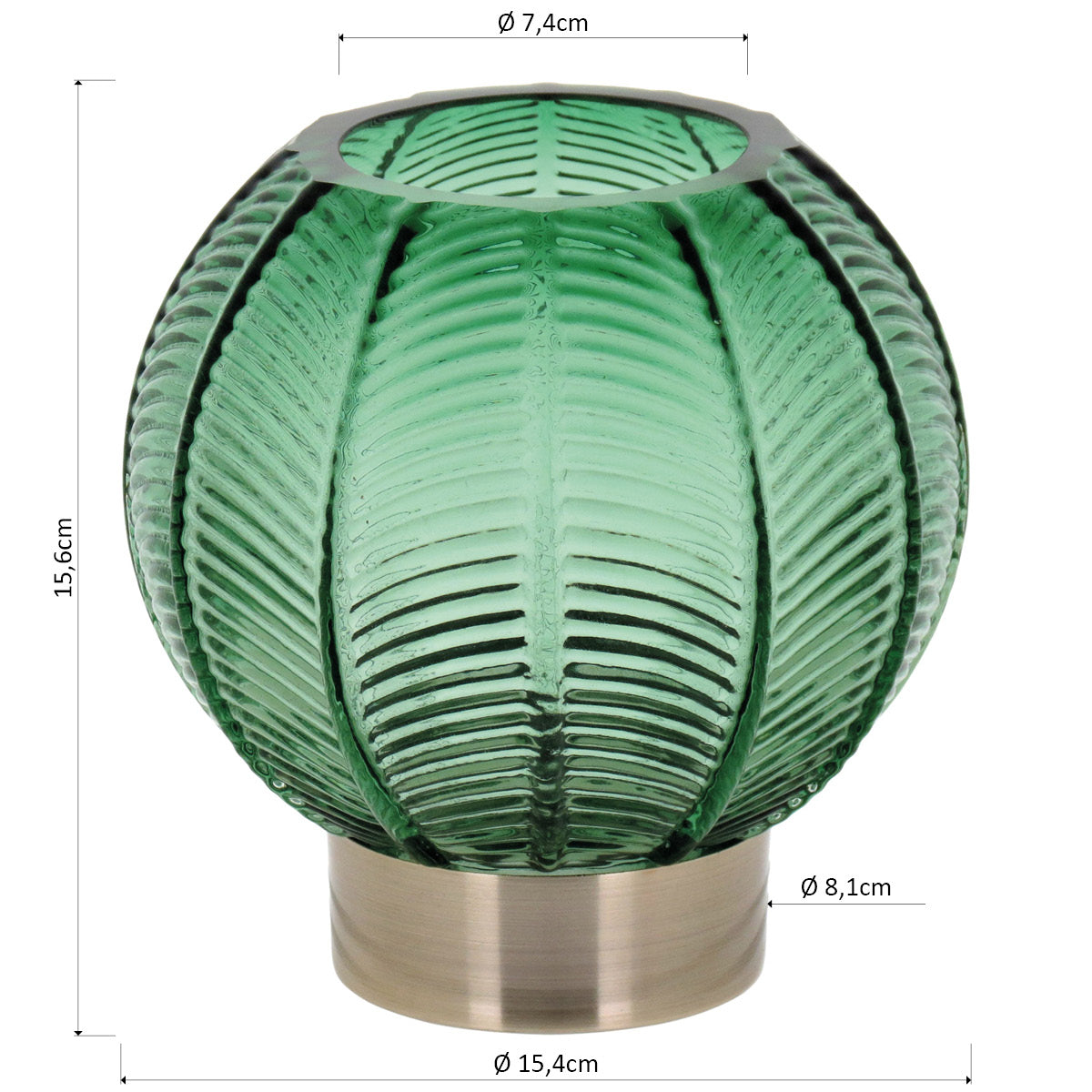 Vaso Vidro 16x15x15cm Verde