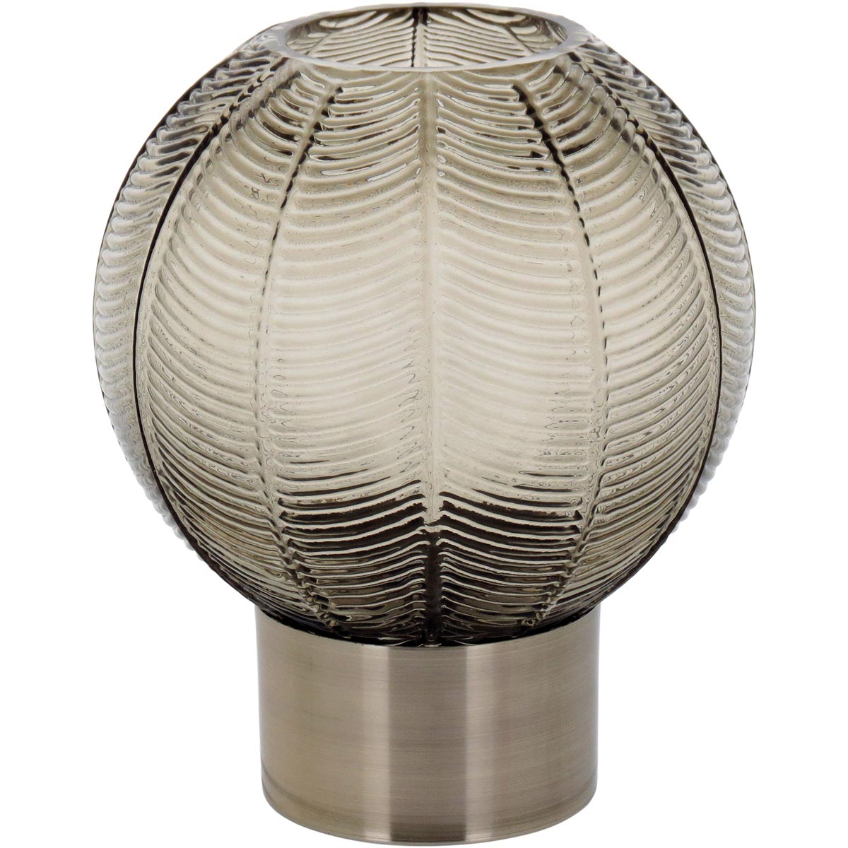 Vaso Vidro 24x20x20cm Cinza