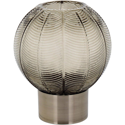 Vaso Vidro 24x20x20cm Cinza