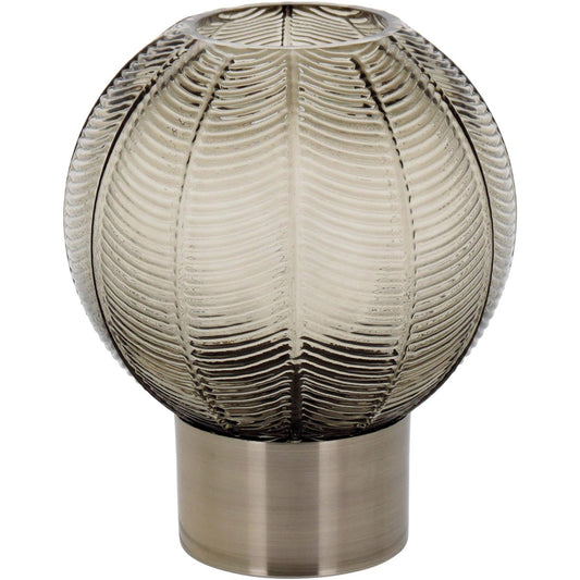 Vaso Vidro 24x20x20cm Cinza