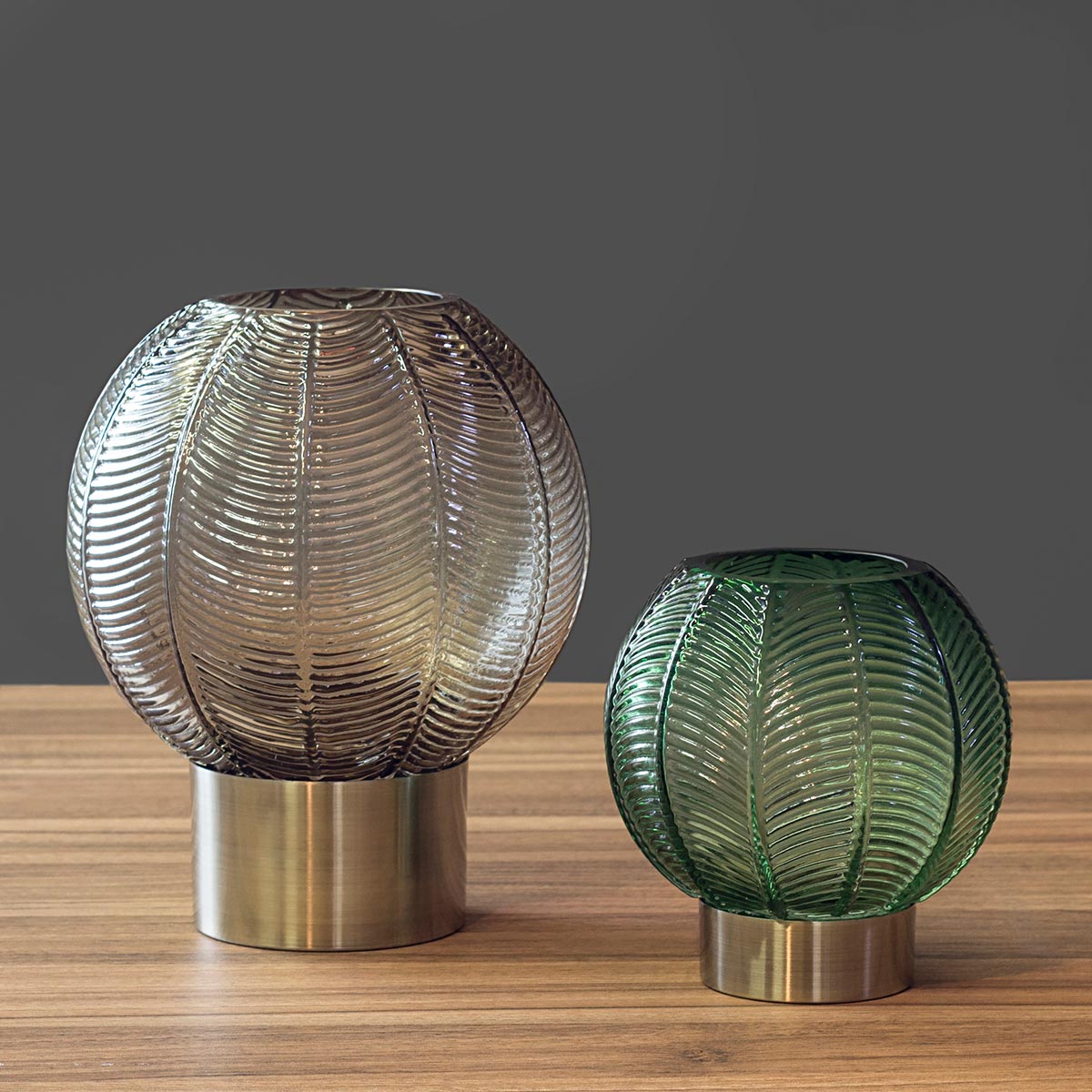 Vaso Vidro 24x20x20cm Cinza