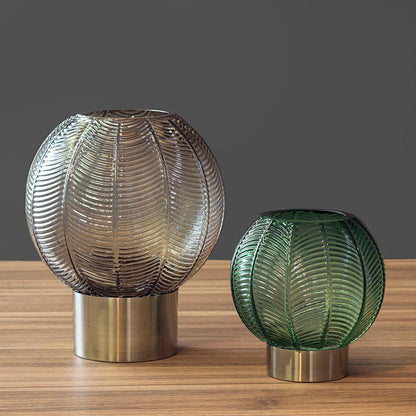 Vaso Vidro 24x20x20cm Cinza