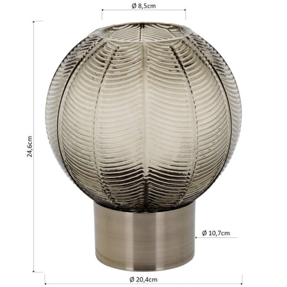 Vaso Vidro 24x20x20cm Cinza