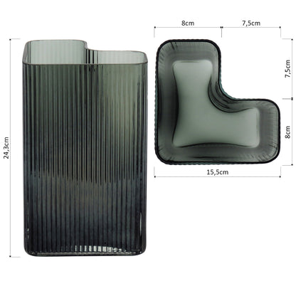 Vaso Vidro 24x15x15cm Verde