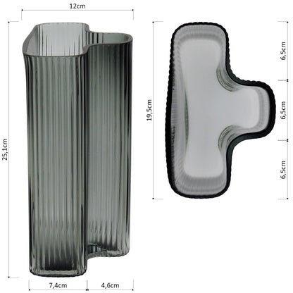 Vaso Vidro 25x19x12cm Verde