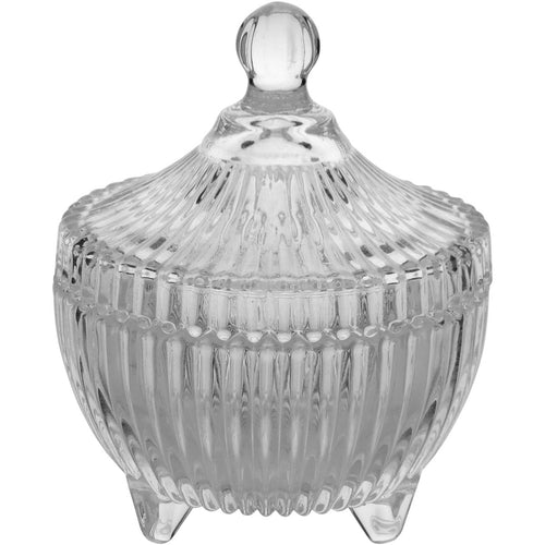 Potiche Minie de Vidro Transparente 11x9x9cm para Doces e Decoração