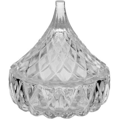 Potiche de Vidro Transparente 9x8cm Bomboniere para Doces e Chocolates