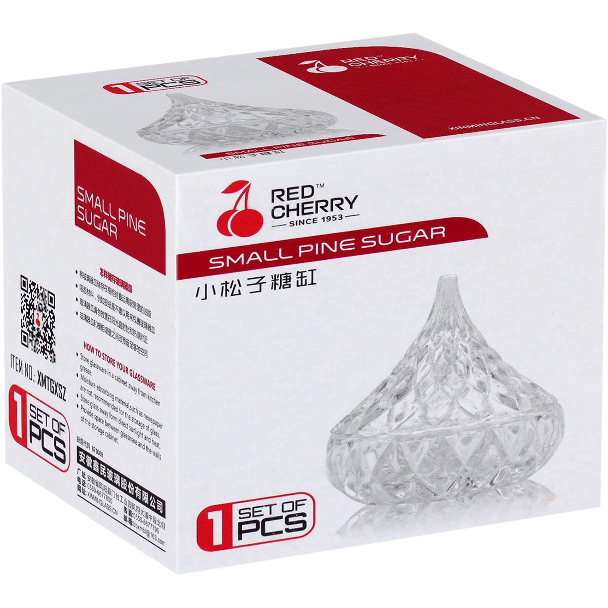 Potiche de Vidro Transparente 9x8cm Bomboniere para Doces e Chocolates