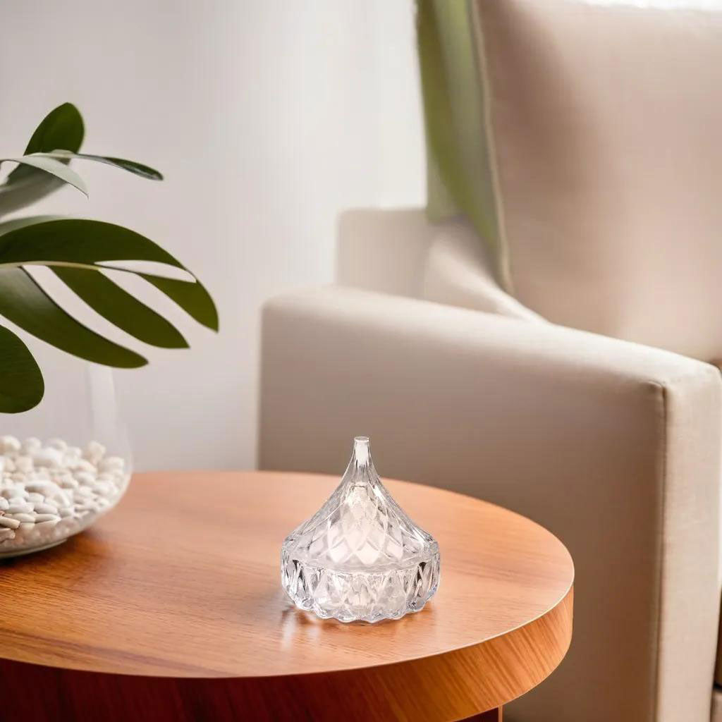 Potiche de Vidro Transparente 9x8cm Bomboniere para Doces e Chocolates