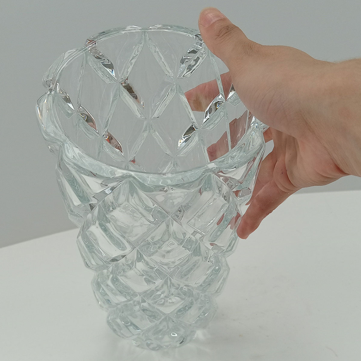 Vaso Transparente de Vidro Cristal Mellione 28x14cm Eco