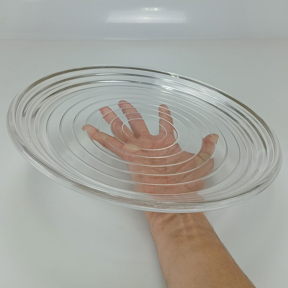 Centro de Mesa Pilar em Vidro Transparente 30,3x30,3cm 1,47kg