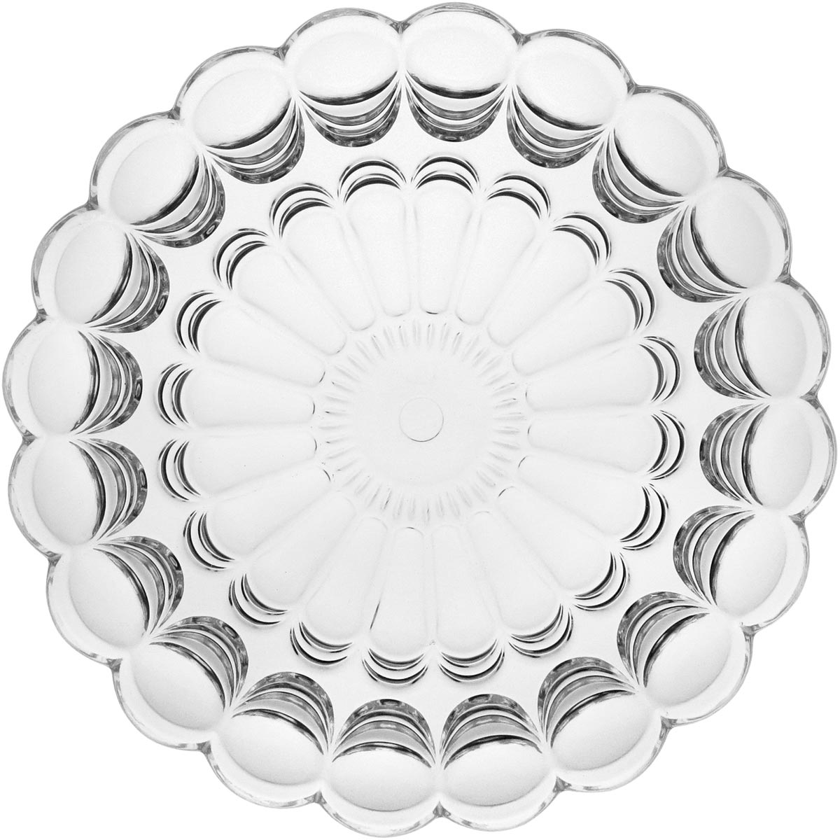 Centro de Mesa Vidro Transparente 7x32x32cm Decorativo Elegante