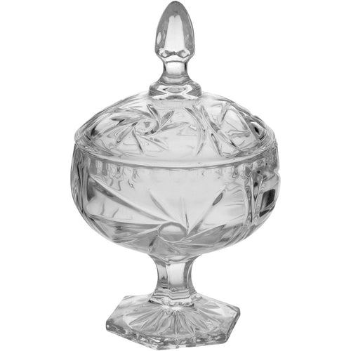 Potiche de Vidro Transparente Pryma 18x11cm para Decoração e Armazenamento