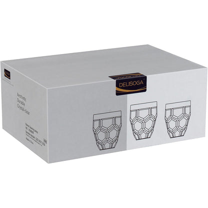 Conjunto 6 Copos de Whisky Vidro 300ml Transparente Elegante