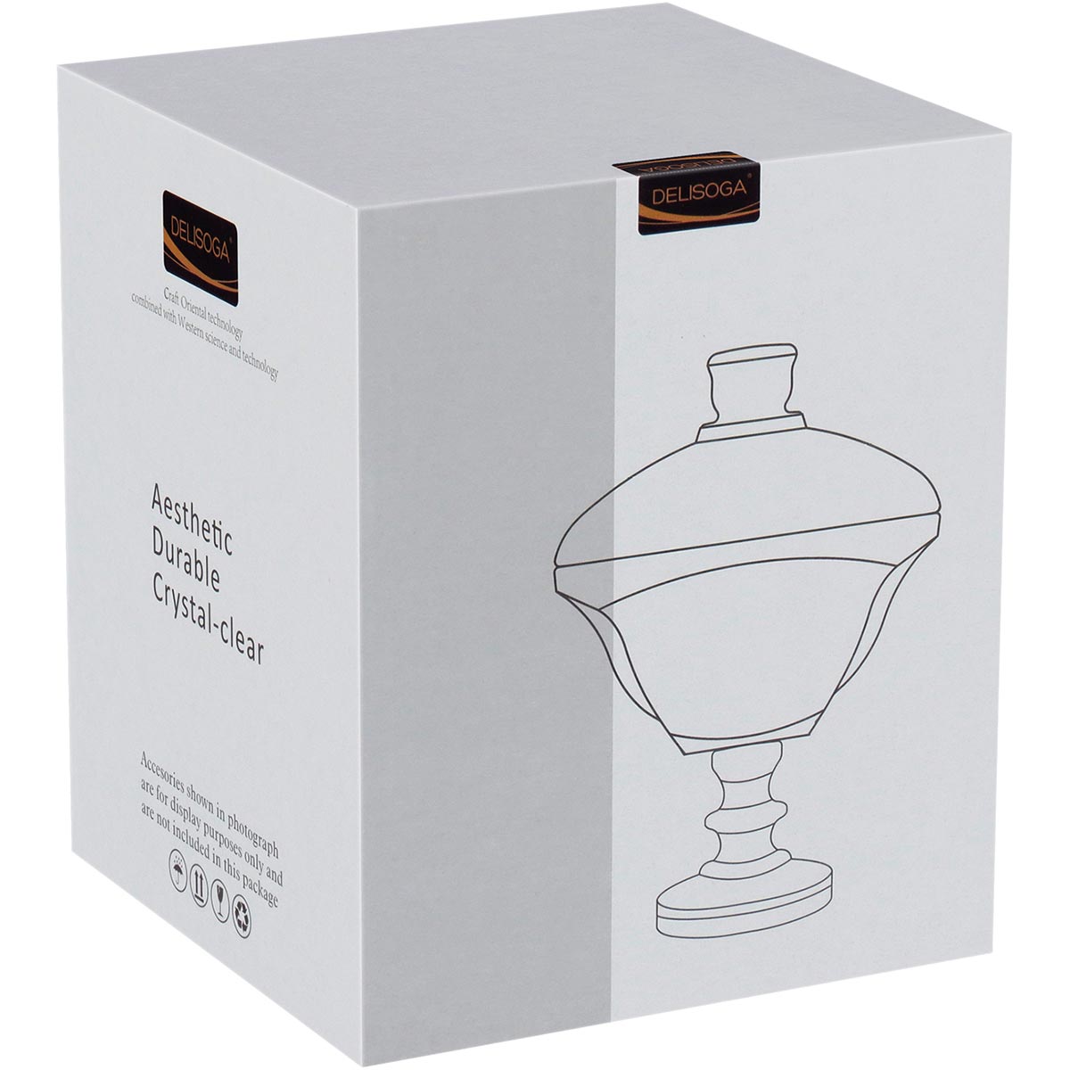 Potiche de Vidro Transparente 21x14cm Cristal Eco para Doces