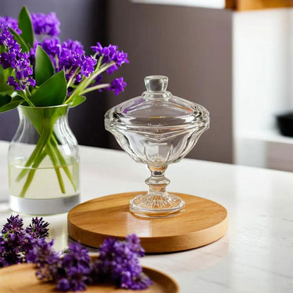 Potiche de Vidro Transparente 21x14cm Cristal Eco para Doces