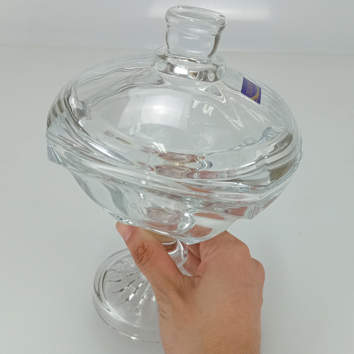 Potiche de Vidro Transparente 21x14cm Cristal Eco para Doces