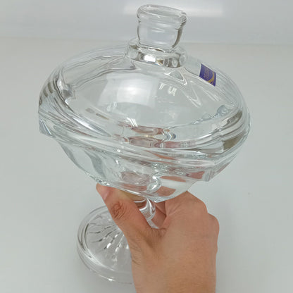 Potiche de Vidro Transparente 21x14cm Cristal Eco para Doces