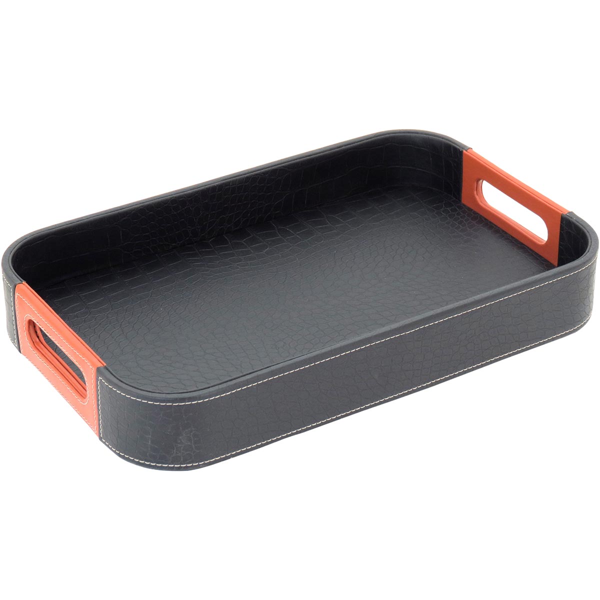 Bandeja Sintética Preta Grande 41,8x26,8cm - Elegante e Durável