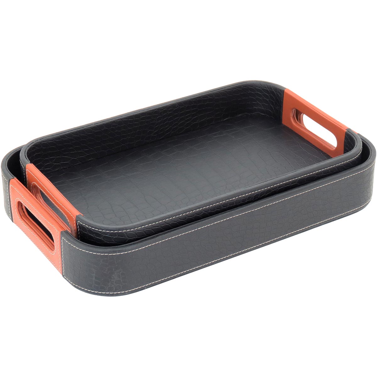 Bandeja Sintética Preta Grande 41,8x26,8cm - Elegante e Durável