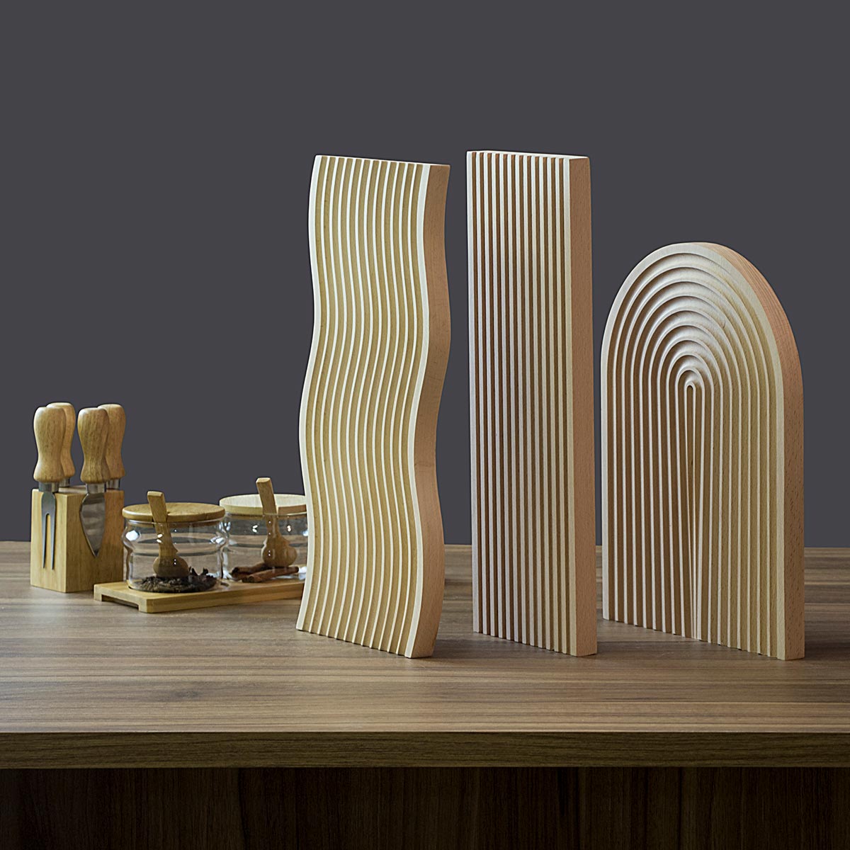 Tábua para Servir Madeira Natural 32x24cm Rústica 0,93kg