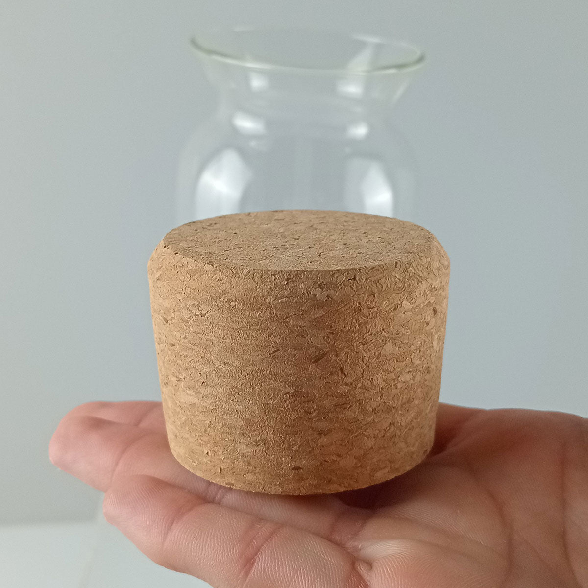 Pote de Vidro Borossilicato 850ml com Tampa de Cortiça Transparente