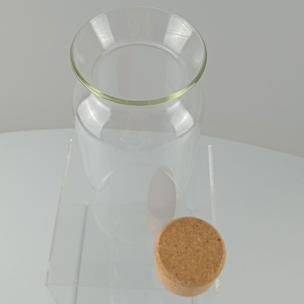 Pote de Vidro Borossilicato 850ml com Tampa de Cortiça Transparente